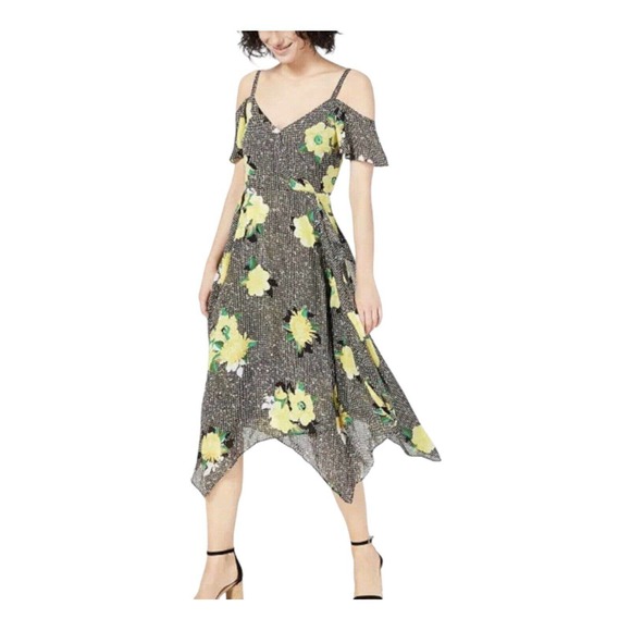 INC International Concepts Dresses & Skirts - INC 20W Gingham Floral Lettuce Hem Casual Cocktail Party Summer Sun Cruise Dress